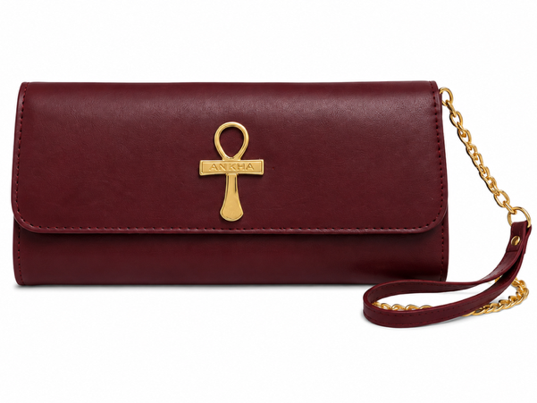 Ankh Clutch – Deep Burgundy