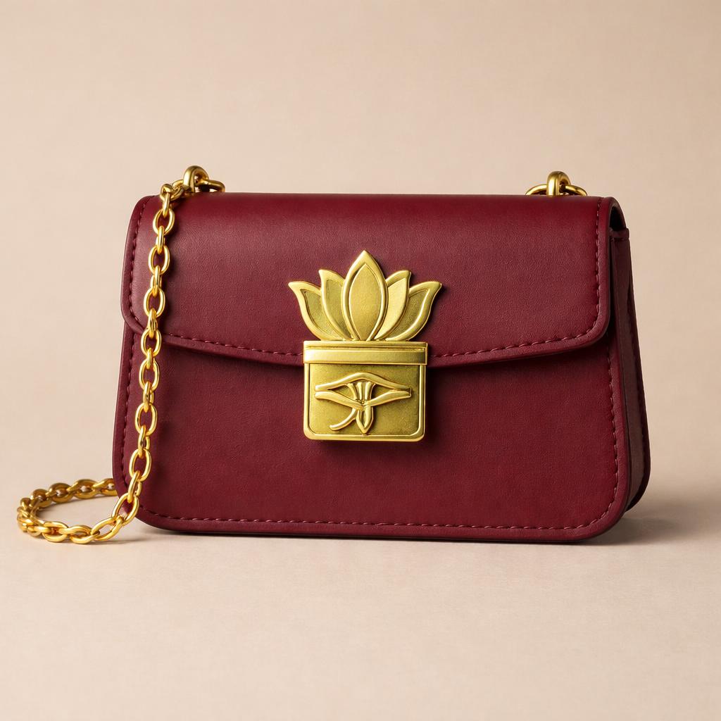 Crimson Lotus Chain Bag